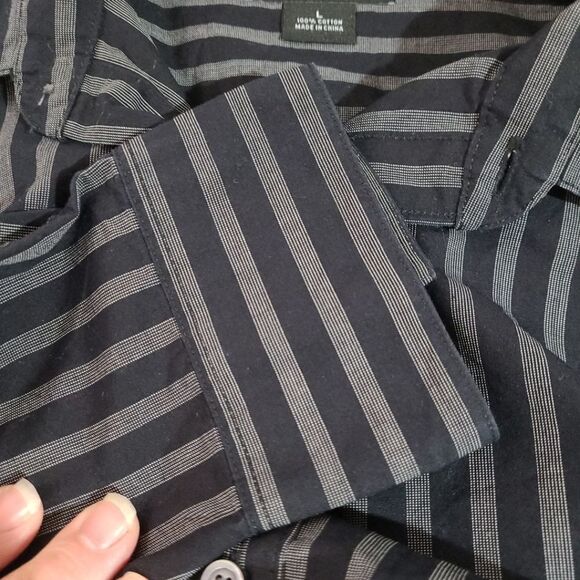 Claiborne Slim Fit Mens Striped Long Sleeve Button Up Shirt - Picture 4 of 5